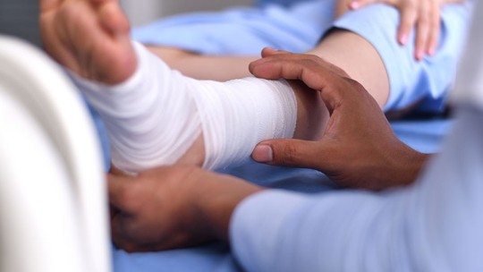 advanced foot wound being treated 