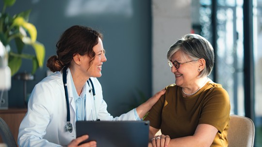Doctor and patient discussing care