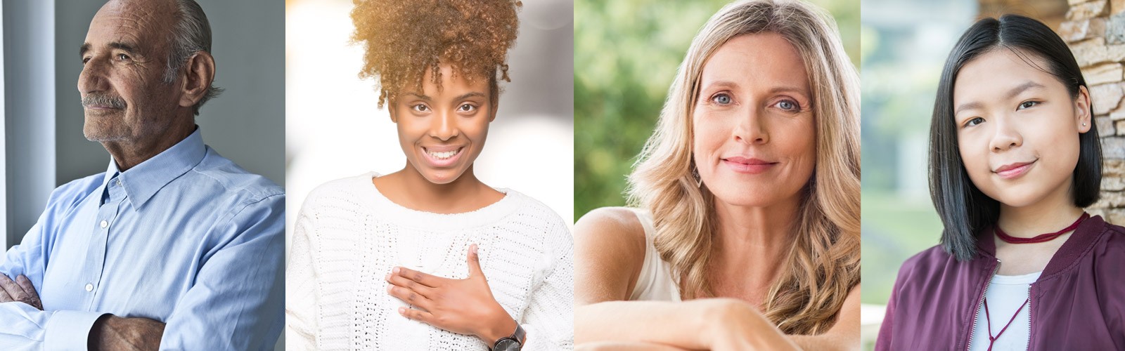 Group of four diverse individuals