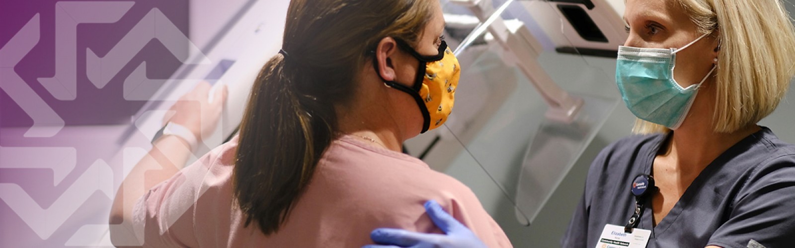 Woman getting a mammogram