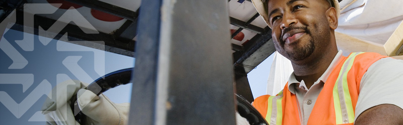 Man driving a construction vehicle