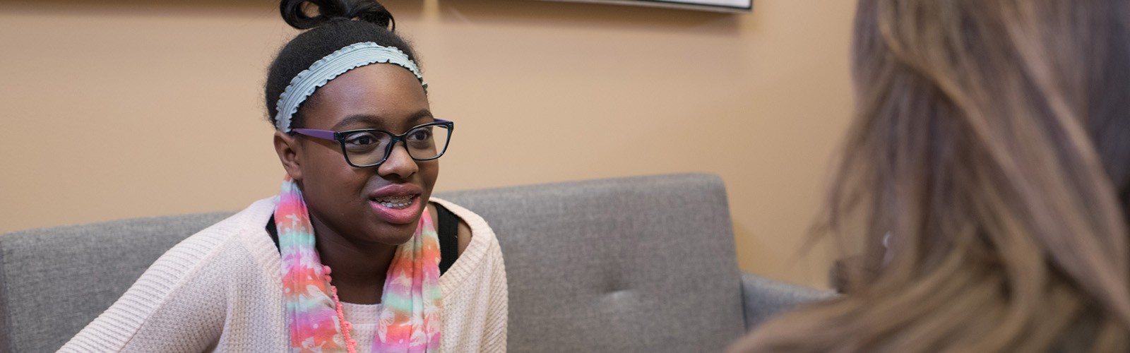 adolescent girl getting advice