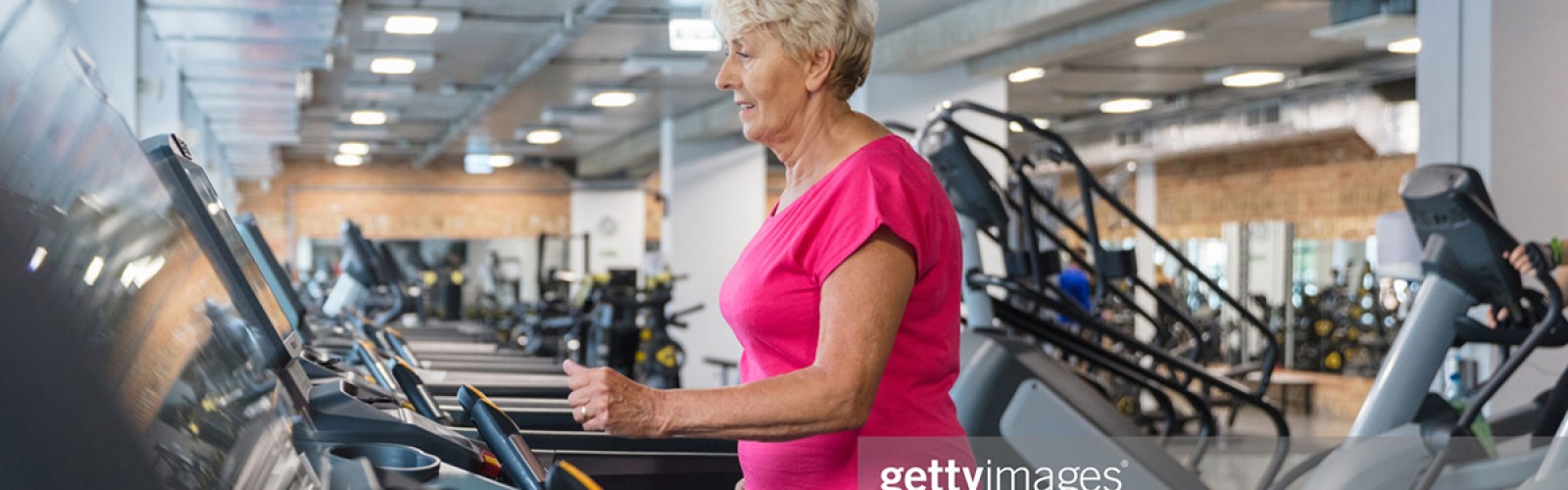 Senior woman on treadmill
