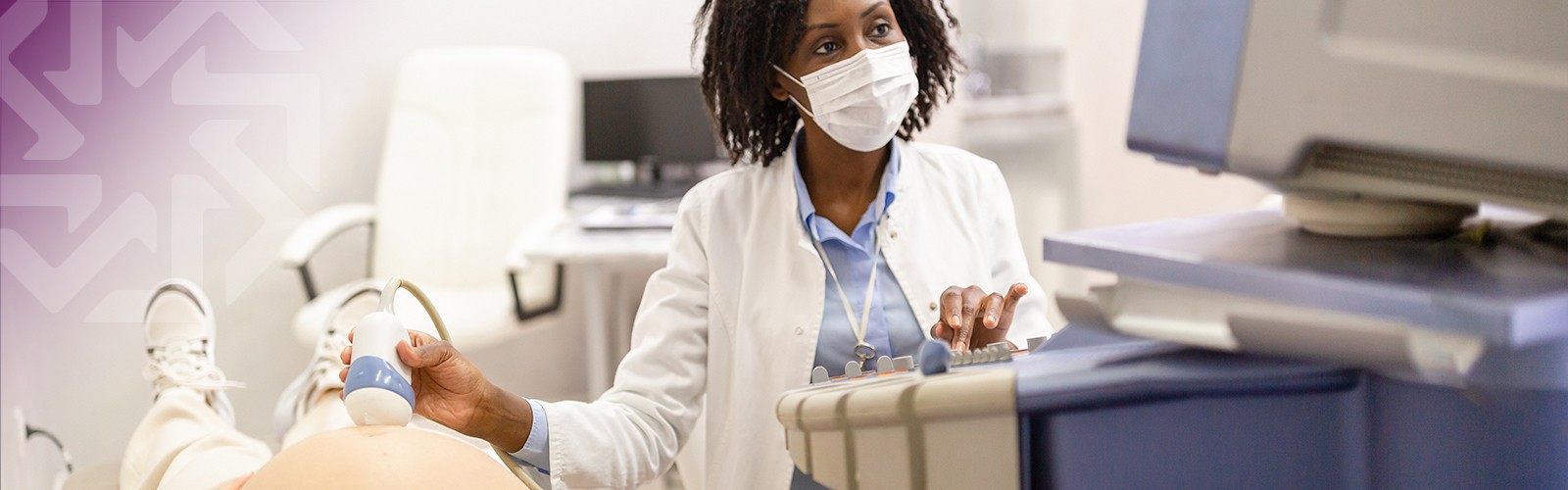 Pregnant woman having an ultrasound