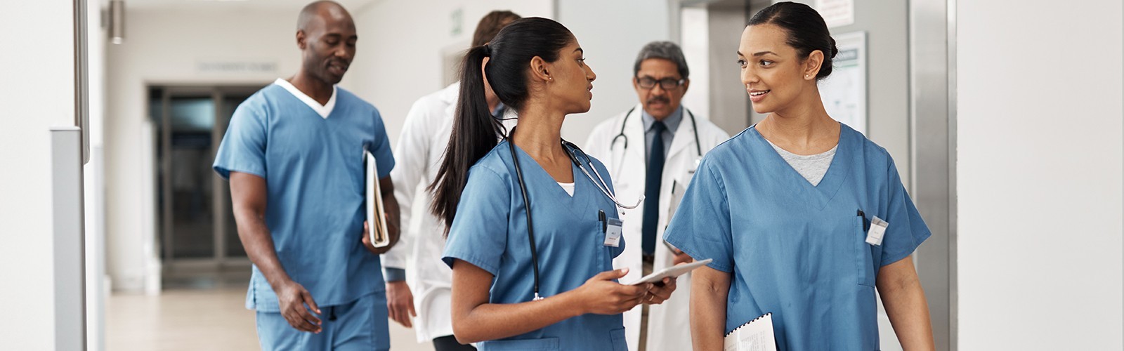 Nursing students in hospital