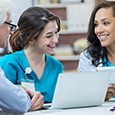 Graduate nurses talking