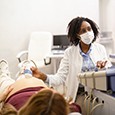 Caregiver doing a patient ultrasound
