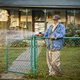 Older man in his yard