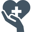 Heart in hand crisis icon