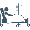 Patient recovering after surgery icon
