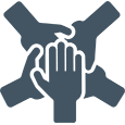 Teamwork hands icon