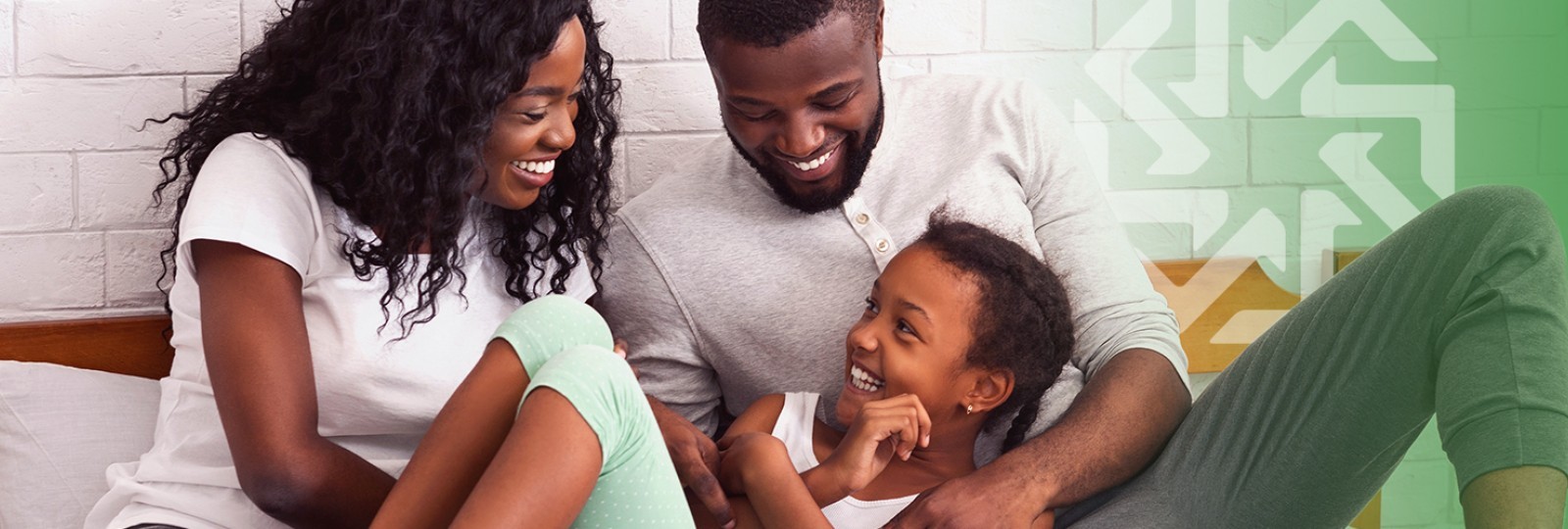 Family laughing together