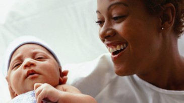 Mom and newborn baby