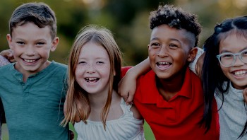 Group of active, diverse kids