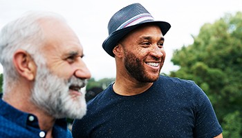 Healthy men enjoying life