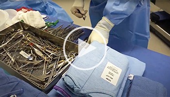 Surgical tech preparing instruments