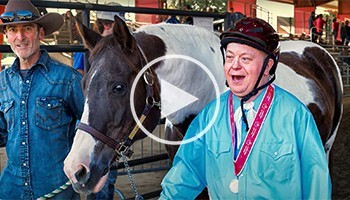 Special Olympics riders with horses
