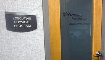 Private entry space for the Executive Physical clinic
